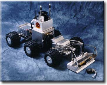 A six wheeled robotic vehicle for clearing mines in a peace-time environment, Draper Labs EOD Rover
