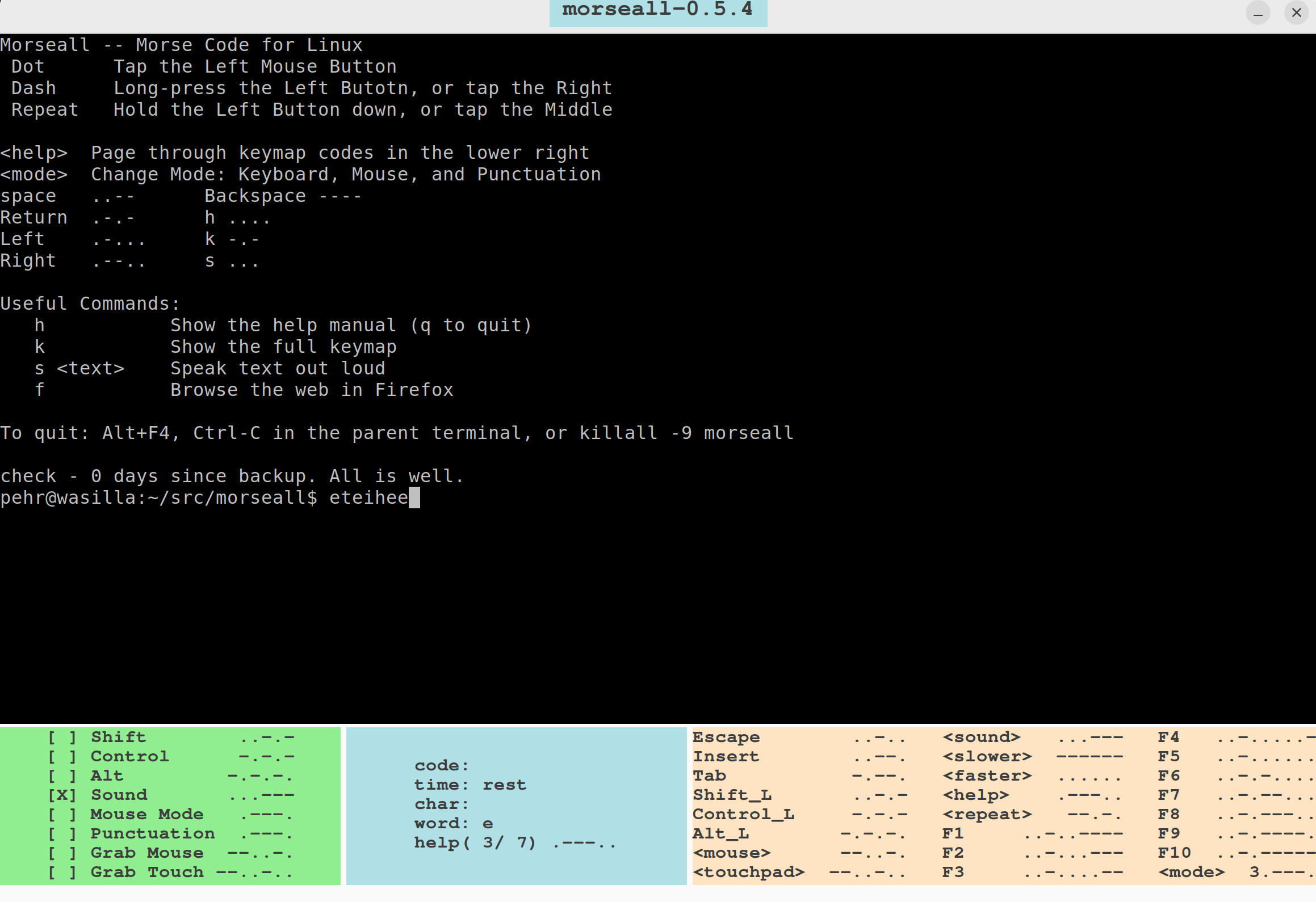 Morseall screenshot