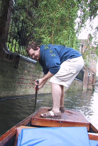 Pehr Anderson on a punt in Cambridge, England